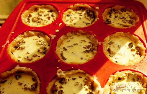 Рецепт: Корзиночки из куриного "теста" - с грибной начинкой Рецепт: Корзиночки из куриного "теста" - с грибной начинкой