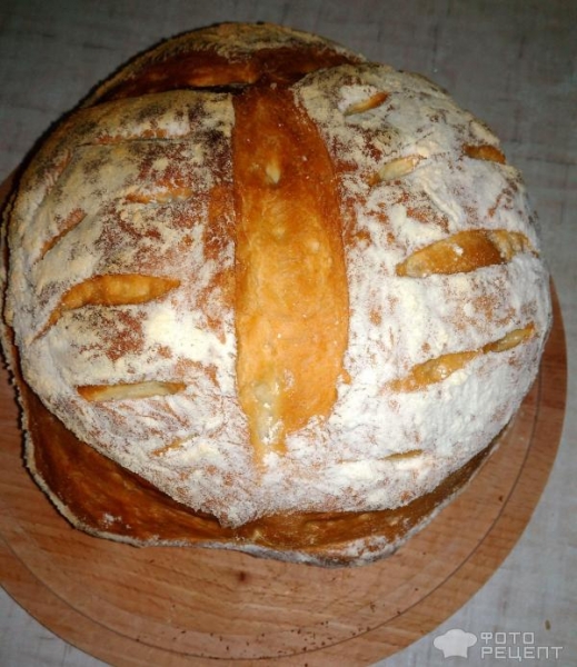 Рецепт: Круглый пшеничный хлеб - В духовке: бюджетный по цене, но вкусный и красивый