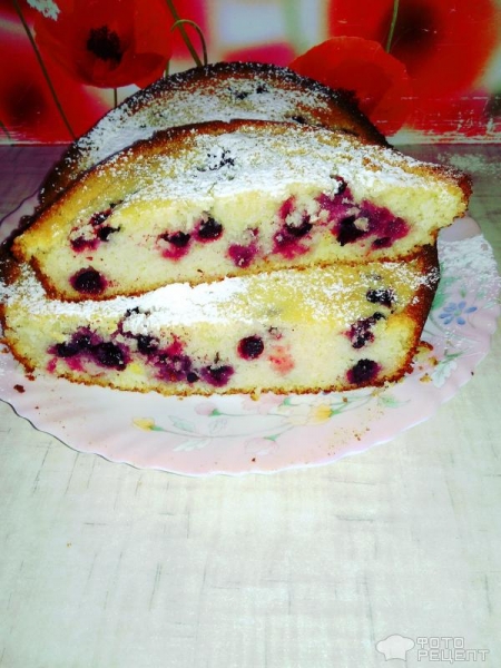 Рецепт: Манник с черной смородиной - Летний манник с ягодами: без муки