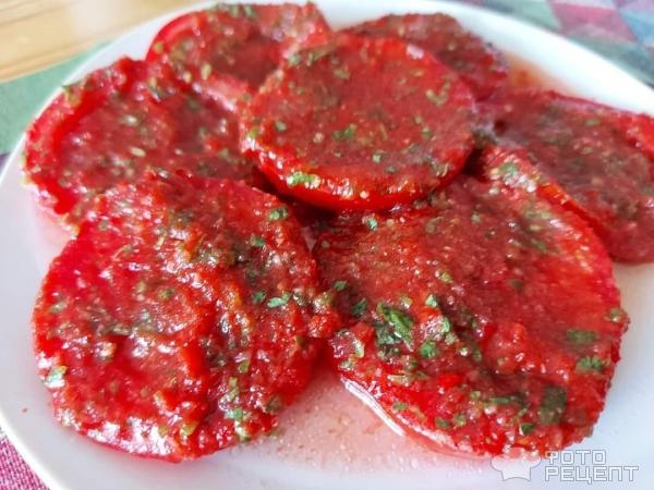 Рецепт: Маринованные помидоры - Закусочные Рецепт: Маринованные помидоры - Закусочные