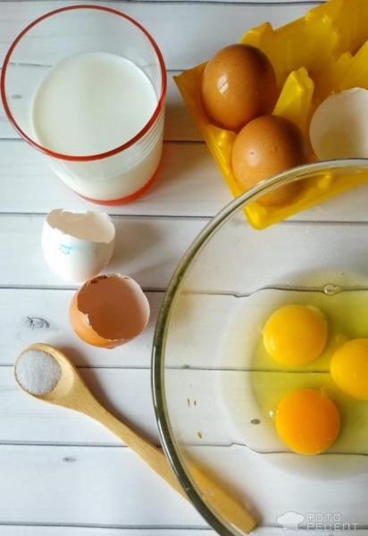 Рецепт: Омлет в духовке - тайны омлета "как в садике"