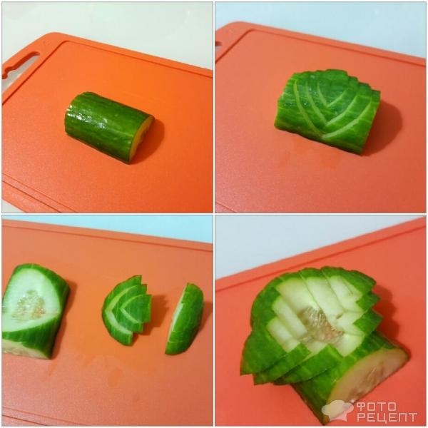 Рецепт: Овощная нарезка - Нарезать овощи просто красиво (без инструментов для карвинга), сделать розочку из помидора? Проще простого!