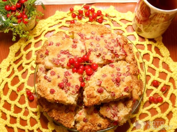 Рецепт: Пирог-десерт со смородиной (без замеса теста) - с чёрствым белым хлебом Рецепт: Пирог-десерт со смородиной (без замеса теста) - с чёрствым белым хлебом