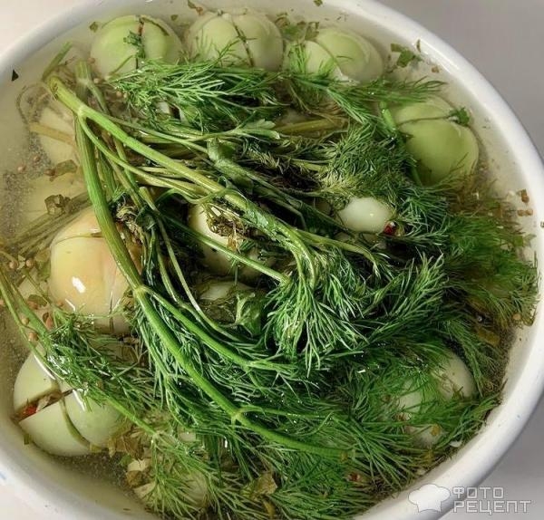 Рецепт: Зеленые помидоры маринованные - быстрое приготовление