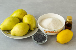 Варенье из груши с маком и ванилью