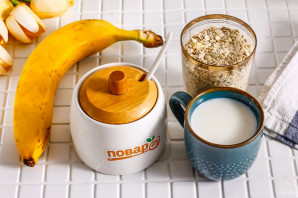 Ленивая овсянка с бананом Ленивая овсянка с бананом