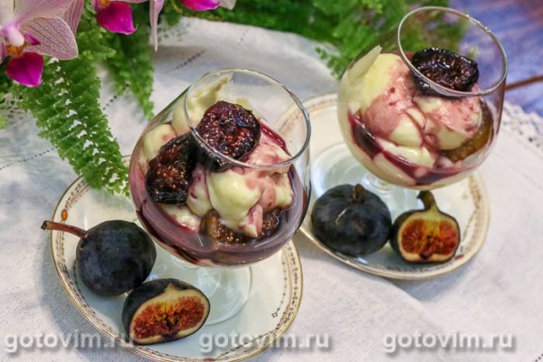 Крем из маскарпоне с инжиром в мёде и коньяком Крем из маскарпоне с инжиром в мёде и коньяком