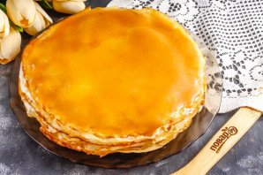 Блинный торт с карамелью