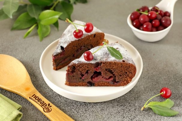 Брауни с вишней в мультиварке Брауни с вишней в мультиварке