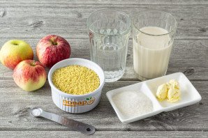 Пшенная каша с яблоком в мультиварке