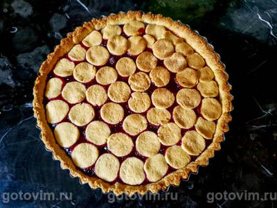 Песочный пирог с вишней Песочный пирог с вишней