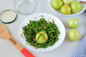 Помидоры зеленые фаршированные на зиму Помидоры зеленые фаршированные на зиму