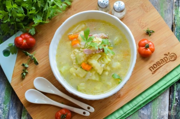 Суп с булгуром и кабачком Суп с булгуром и кабачком