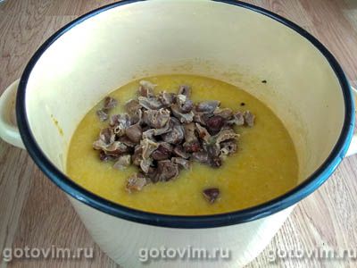 Суп-пюре с потрошками на курином бульоне