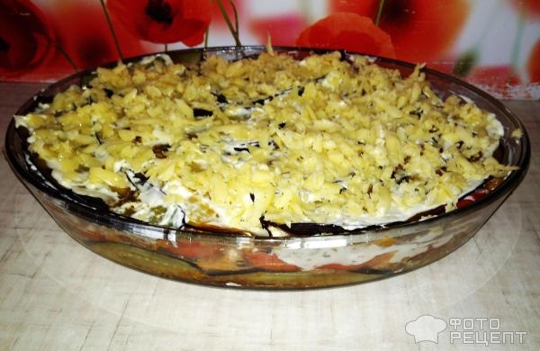 Рецепт: Баклажановая запеканка - с мясным фаршем "Обжорка летняя"