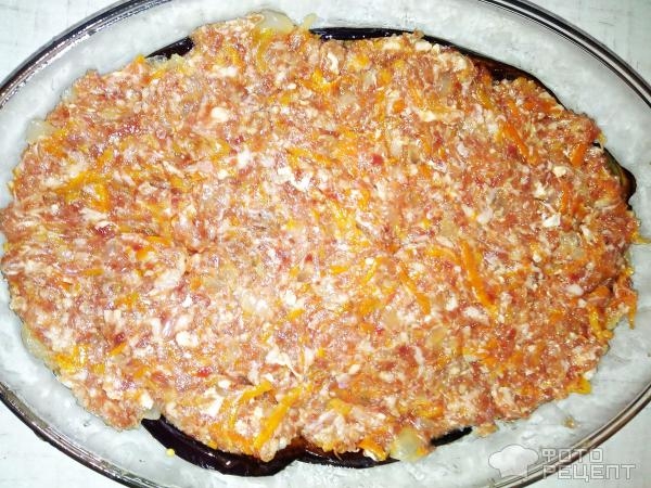 Рецепт: Баклажановая запеканка - с мясным фаршем "Обжорка летняя"