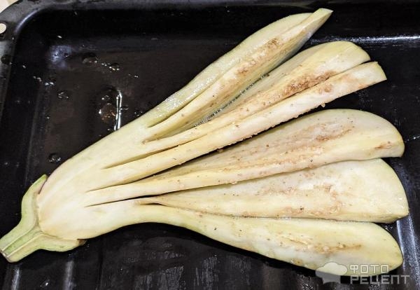 Рецепт: Баклажаны запеченные в духовке - "в цветочек"