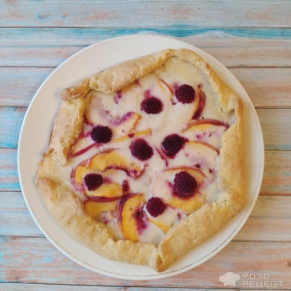 Рецепт: Галета фруктовая - С персиками и малиной