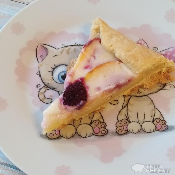 Рецепт: Галета фруктовая - С персиками и малиной