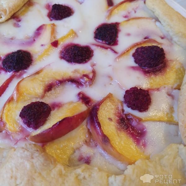 Рецепт: Галета фруктовая - С персиками и малиной