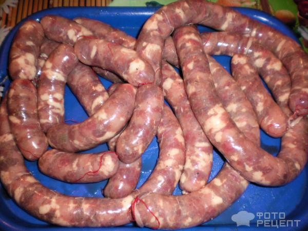 Рецепт: Колбаса домашняя - В натуральной оболочке!