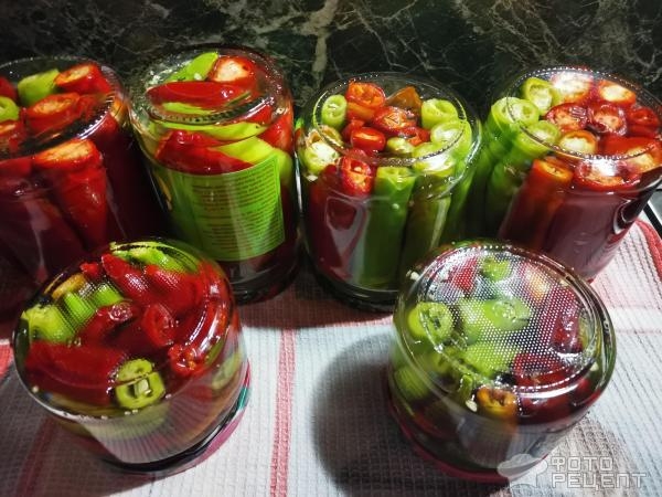 Рецепт: Перец маринованный острый - В кисло-сладком маринаде Рецепт: Перец маринованный острый - В кисло-сладком маринаде