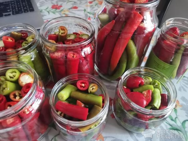 Рецепт: Перец маринованный острый - В кисло-сладком маринаде Рецепт: Перец маринованный острый - В кисло-сладком маринаде