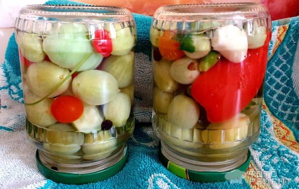 Рецепт: Зеленые помидоры маринованные - Зелёные черри на зиму без стерилицации