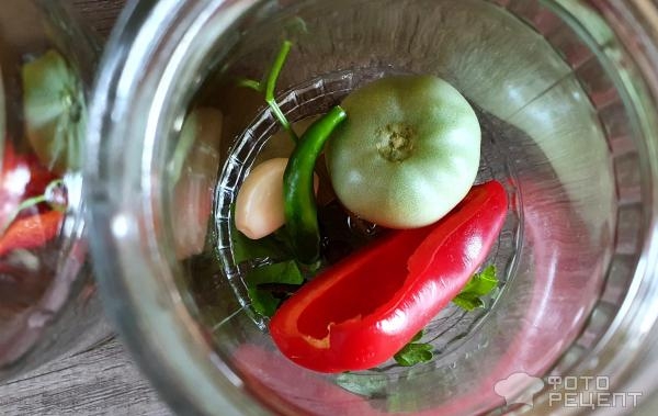 Рецепт: Зеленые помидоры маринованные - Зелёные черри на зиму без стерилицации