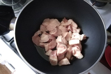 Свиная поджарка с яблоком