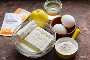 ПП шарлотка с яблоками и творогом