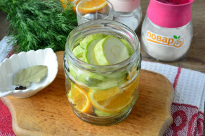 Кабачки с апельсином без стерилизации на зиму