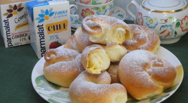 Сдобные улитки с заварным кремом, пошаговый рецепт с фото Сдобные улитки с заварным кремом, пошаговый рецепт с фото