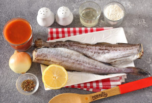 Минтай с фасолью в томатном соусе Минтай с фасолью в томатном соусе