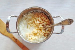 Рисовая запеканка с яблоком в мультиварке