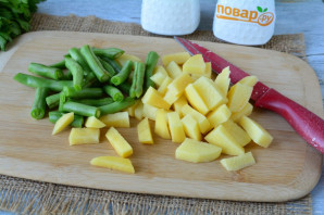 Рагу из стручковой фасоли с тыквой