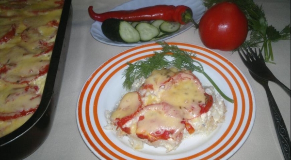 Запеканка из цветной капусты с помидорами, пошаговый рецепт с фото