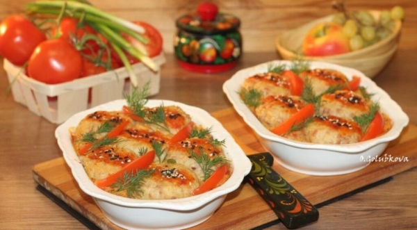 Ежики с рисом в сливочном соусе, пошаговый рецепт с фото