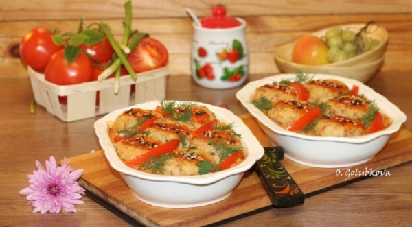 Ежики с рисом в сливочном соусе, пошаговый рецепт с фото