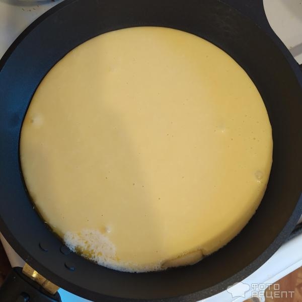 Рецепт: Быстрый пирог с яблоками - На сковороде Рецепт: Быстрый пирог с яблоками - На сковороде