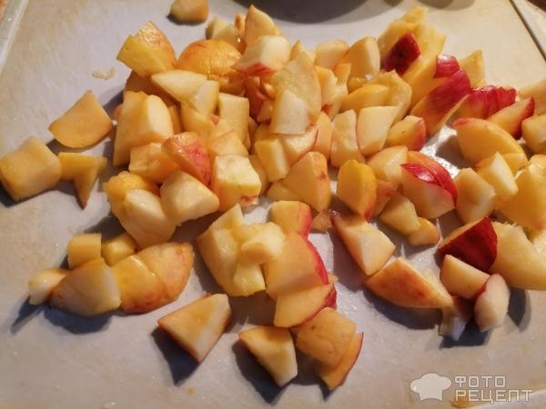 Рецепт: Диетическая творожная запеканка - с овсяными хлопьями, яблоками и мёдом