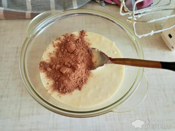 Рецепт: Манник "Зебра" с какао - Из того, что было в холодильнике