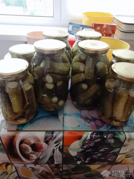 Рецепт: Маринованные огурчики - Хрустящие, с зёрнами горчицы.