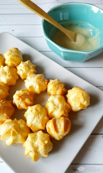 Рецепт: Профитроли с заварным кремом - "жемчужина" Рецепт: Профитроли с заварным кремом - "жемчужина"