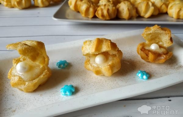 Рецепт: Профитроли с заварным кремом - "жемчужина" Рецепт: Профитроли с заварным кремом - "жемчужина"