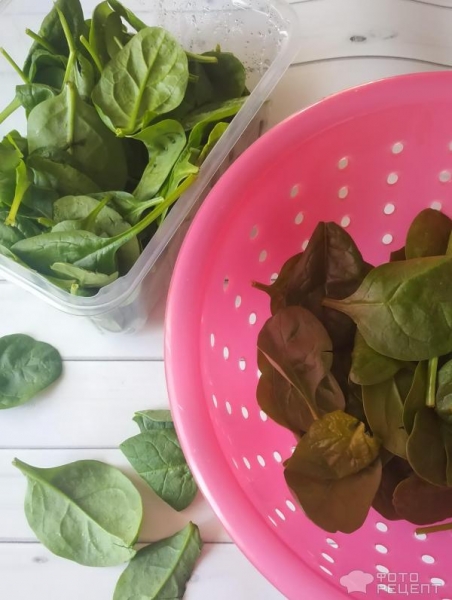 Рецепт: Слоеный пирог с форелью - на подушке шпината со сливочным сыром