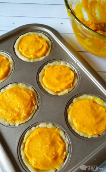 Рецепт: Тарталетки с тыквой. Встречаем Хэллоуин - и шоколадным рисунком