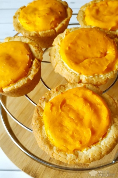 Рецепт: Тарталетки с тыквой. Встречаем Хэллоуин - и шоколадным рисунком
