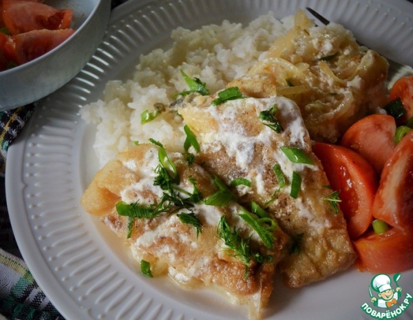 Щука в сметане по-деревенски