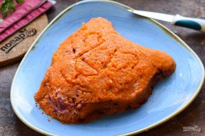 Салат "Селедка под шубой" в виде Тигра на Новый год Салат "Селедка под шубой" в виде Тигра на Новый год